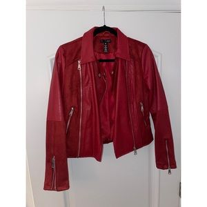 Aqua faux leather jacket